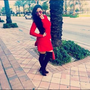 Red Long Sleeve Dress